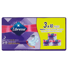 Maxi goodnight on imukykyinen side, joka suojaa koko yön ajan. Libresse Maxi Night Secure Wings And Wider Protection 32cm 3 X 10 Pads Tesco Groceries