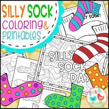 Silly Wacky And Crazy Sock Coloring Pages Use For Spirit Week Seuss Week Or To Go Along With Your Clothing Unit Pl Silly Socks Coloring Pages Wacky Socks
