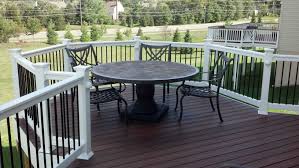 Black And White Deck Decor Trex Composite Decking White Vinyl Rail System Black Aluminum Balusters Deck Design Outdoor Decor Trex Composite Decking