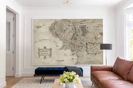 Middle Earth Map Wall Decor Lord Of The Rings Wallpaper Hobbit Middle Earth Map Map Wall Decor Decor
