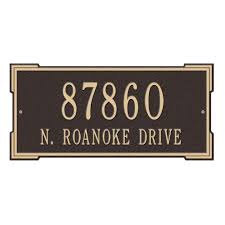 Whitehall Products Rectangular Roanoke Standard Wall 2 Line Address Plaque Bronze Gold 1022og The Home Depot Address Plaque Custom Address Plaque Whitehall Products