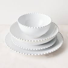 Costa Nova Pearl Dinnerware, 4- or 16-Piece Set, Ceramic, White