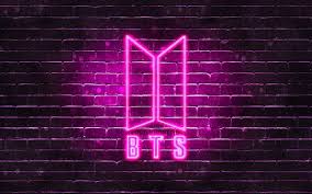 Why don't you let us know. Download Wallpapers Bts Purple Logo 4k Bangtan Boys Purple Brickwall Bts Logo Korean Band Bts Neon Logo Bts For Desktop Free Pictures For Desktop Free
