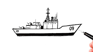 How To Draw Navy Ship | Battleship Drawing - Youtube