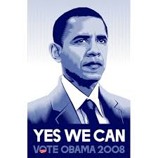 President barack obama dances with his wife first lady michelle obama at the western inaugural ball on january 20, 2009 in washington, dc. Barack Obama Yes We Can Campaign Poster Movie Poster 11 X 17 Walmart Com Walmart Com