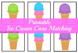 Printable Ice Cream Cone Matching Ice Cream Playdough Ice Cream Kids Ice Cream
