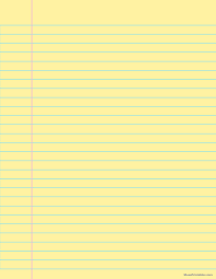 Printable Yellow Wide Ruled Notebook Paper For Letter Paper Free Download At Https Museprintables Note Writing Paper Writing Paper Printable Notebook Paper