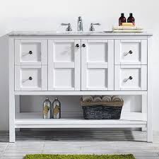 Roswell Florence 48 In W X 22 In D X 35 In H Vanity In White With Marble Vanity Top In White With Basin 713048 Wh Ca Nm Single Bathroom Vanity Double Vanity Bathroom Vanity