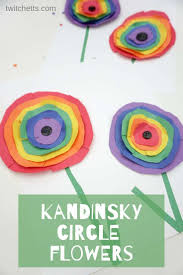 How To Make Beautiful Paper Kandinsky Circle Flowers Kandinsky Circles Toddler Art Projects Kids Art Projects