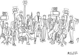 Line Art Seventeen Svt Kpop Fanart World Tour Ode To You 2019 2020 Line Art Digital Drawing Digital Illustration
