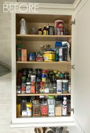 organized baking and spice cabinet