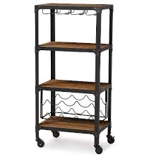 Check spelling or type a new query. Swanson Rustic Industrial Style Antique Black Metal Distressed Wood Mobile Kitchen Bar Wine Storage Shelf Baxton Studio Target