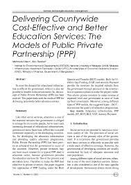 In other words, it involves government(s) and business(es) that work together to complete a project and/or to provide services to the population. Pdf Ppp In Education Mohammad Rashed Academia Edu