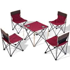 Folding Table Chairs Set Portable Carrying Bag Outdoor For Camping Party Red All Proceeds Go To Help Camping Table Table And Chair Sets Folding Camping Table