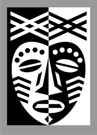 Ethnic hand drawn vector illustration. African Mask Design Lesson