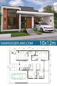 Home Plan 10x12m 3 Bedrooms Sam House Plans Simple House Design House Construction Plan Bungalow House Plans