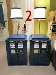 Light Up Tardis Bedside Table With Built In Lamp Doctor Who Tardis Diy Farmhouse Table