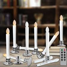 Flameless Taper Candles Electric Window White Candles With Removable Holders Led Christmas Timer Candles Wedding Party Decoration Silver Base 2 6 10pcs Walmart Com Walmart Com