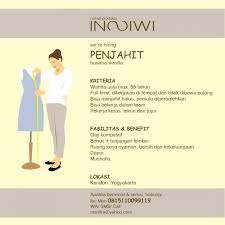 Ada banyak macam jenis pekerjaan sampingan di kala weekend atau hari libur kerja sabtu dan minggu untuk anda yang ingin memperoleh penghasilan tambahan. Lowongan Kerja Penjahit Di Insiwi Lokerjogja Id