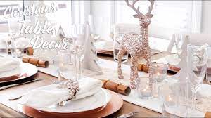 Green branches, elegant neutral colors for table decorations and silver christmas centerpieces modern purple, turquoise, blue or pink christmas table decorating ideas bring more trendy colors to. Christmas Table Decor Rose Gold Silver Theme Youtube