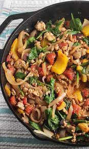 Greek Style Ground Turkey Skillet With Spinach Cooking Chat Recipe Healthy Turkey Recipes Ground Turkey Recipes Healthy Cooking
