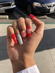Pin By Emmi Phillips On Acrylic Nails Coffin Nails Designs Classy Nails Red Acrylic Nails Here i also have black stilettos nails.