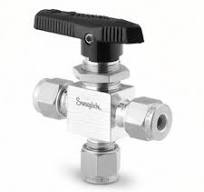 Stainless Steel 1-Piece 40 Series 3-Way Ball Valve, 4.6 Cv ...