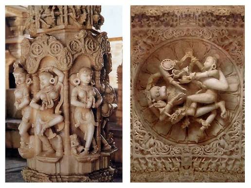 Sculpture of Dilwara Temple, Mt. Abu - 2 Postcards