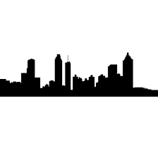 Atlanta city skyline, black and white,digital watercolor art print• paper : Atlanta Georgia Skyline Decals Wall Decor Atlanta Georgia