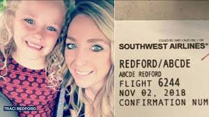 CHILD MOCKED: 5-year-old Abcde Redford pronounces her name "ab-city." A  Southwest Airlines gate agent is accused of being rude to Abcde in person  and