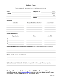 Seamen work on the decks of ships and perform a variety of duties as assigned. Biodata Form Fill Online Printable Fillable Blank Pdffiller