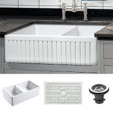 For instance, if you have a before we bring to an end our discussion on the undermount vs drop in sink, let's quickly summarize the key upsides and downsides of each type of. Birch Lane Dorn 33 L X 18 W Double Basin Farmhouse Kitchen Sink With Grid And Strainer Reviews Wayfair