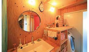 木があたたかい洗面室 合板の家 構造用合板 家