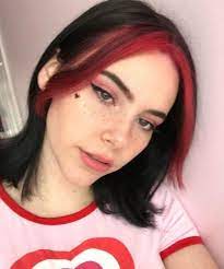 Red bangs split hair dye in 2020 split hair front hair styles dyed hair. Pin On Hair Styles
