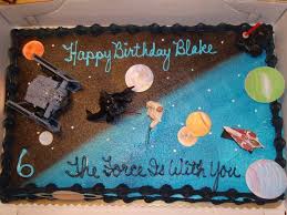 Short On Time Run To Your Local Bakery Kroger Walmart Etc And Have Them Ice A Cake For You 1 2 Blue 1 2 Dark Th Star Wars Party Star Wars Cake Cake