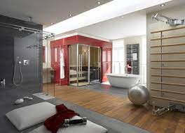 In european bathrooms, showers come in one of two forms: European Bathroom Idea Finnish Sauna Plus Tanning And Fitness