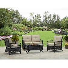 Better Homes And Gardens Silverton 4 Piece Wicker Gas Fire Pit Set Walmart Com Fire Pit Sets Better Homes And Gardens Gas Firepit