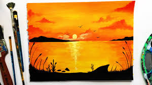 Plastificado, pintura de secado rpido, en la que los pigmentos estn contenidos en una emulsin de un polmero acrlico. Como Pintar Un Atardecer Super Facil Paisaje Con Lago En Un Atardecer Youtube