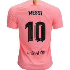 Nike Barcelona Boys 2019 Messi 3rd Jersey Pink Soccer Plus