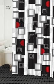 Urban Beat Red Shower Curtain Accessories Red Shower Curtains Fabric Shower Curtains Cool Shower Curtains