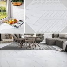 Self adhesive vinyl tiles, otherwise known as peel and stick tiles, are a great way of updating the floors in your home for an affordable price. Chichome White Marble Floor Tiles Peel And Stick Marble Floor Tile 16 Pcs Self Adhesive Marble Tiles For Floor 12x12 Inch Floor Tile Thick Vinyl Waterproof For Bedroom Living Room Kitchen