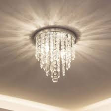 Lifeholder Mini Chandelier Crystal Chandelier Lighting 2 Lights Flush Mount Ceiling Light H10 4 X W8 66 Modern Chandelier Lighting Fixture For Bedroom Hallway Bar Kitchen Bathroom Amazon Com