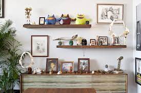 Wall Mounted Credenza And Floating Shelves Floating Shelves Reclaimed Wood Floating Shelves Floating Shelf Decor
