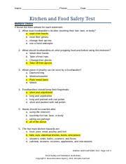 Learn vocabulary, terms, and more with flashcards, games, and other study tools. Culinary Kitchen Safety Test Name Said Sarama Period 4th Date Kitchen And Food Safety Test Multiple Choice Choose The Best Answer For Each Course Hero
