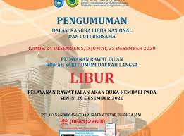 Pengumuman hasil seleksi administrasi penerimaan tenaga kependidikan kontrak (non pns) pada rumah sakit universitas udayana dan unit lainnya di lingkungan universitas udayana tahun 2020 november 28, 2020 0 Rumah Sakit Umum Daerah Langsa Situs Resmi