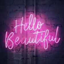 Hot pink aesthetic wallpaper collage. Collectibles Pink Hello Gorgeous Artwork Neon Sign Light Beer Bar Home Room Wall Display Gift Lamps Lighting