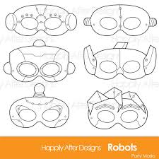 Black And White Robot Robots Printable Coloring Masks Robot Mask Bots Mask Robot Etsy Coloring Mask Printable Coloring Masks Robot Mask