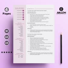 Professional Experience Resume Template For Microsoft Word 4 Pages Full Editable Instant Download Resume Template Resume Words Resume Template Professional