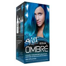 This platinum blonde hair dye on waves is for the cool fans of anime! Splat Blue Ombre Semi Permanent Hair Dye Kit In Ombre Ocean