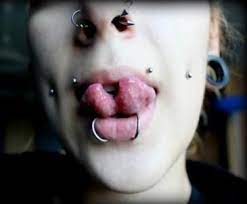 Nose Piercing Left Right Madonna Cheek Piercings Snake Bites Tunnel Tongue Splitting
